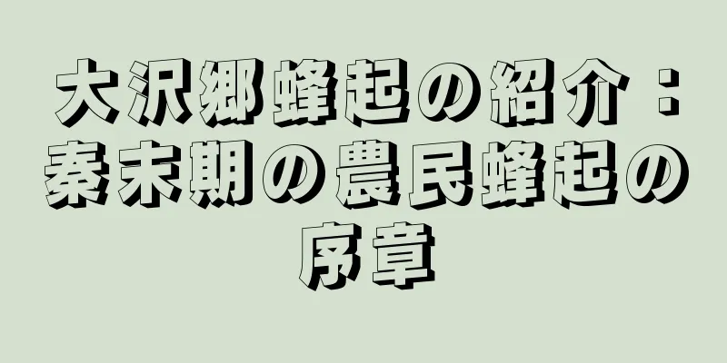 大沢郷蜂起の紹介：秦末期の農民蜂起の序章