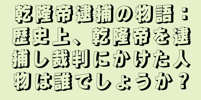 乾隆帝逮捕の物語：歴史上、乾隆帝を逮捕し裁判にかけた人物は誰でしょうか？