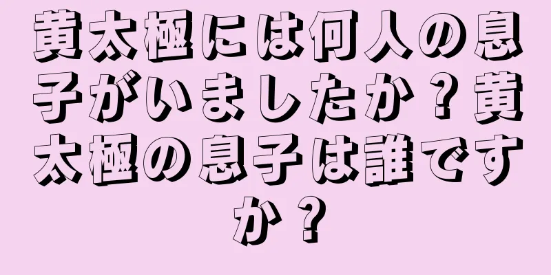 黄太極には何人の息子がいましたか？黄太極の息子は誰ですか？
