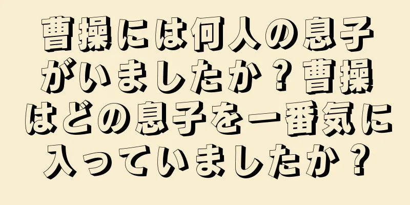 曹操には何人の息子がいましたか？曹操はどの息子を一番気に入っていましたか？