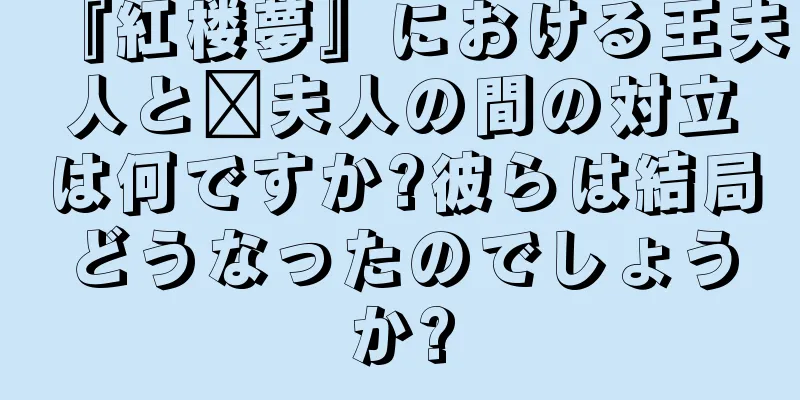 『紅楼夢』における王夫人と邢夫人の間の対立は何ですか?彼らは結局どうなったのでしょうか?