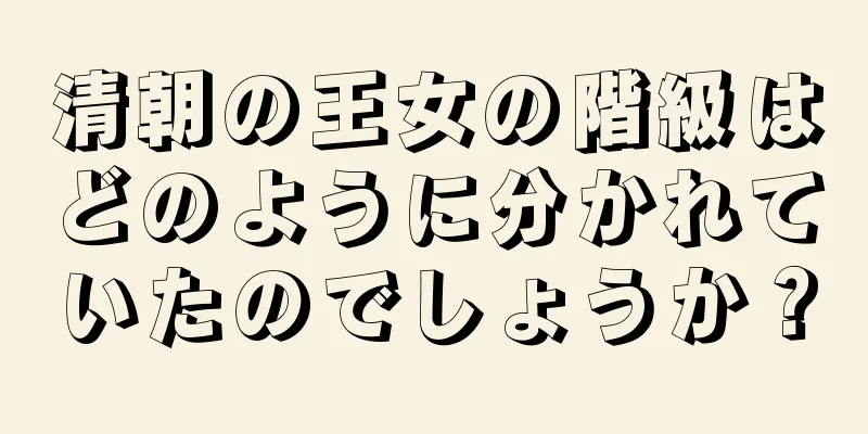 清朝の王女の階級はどのように分かれていたのでしょうか？
