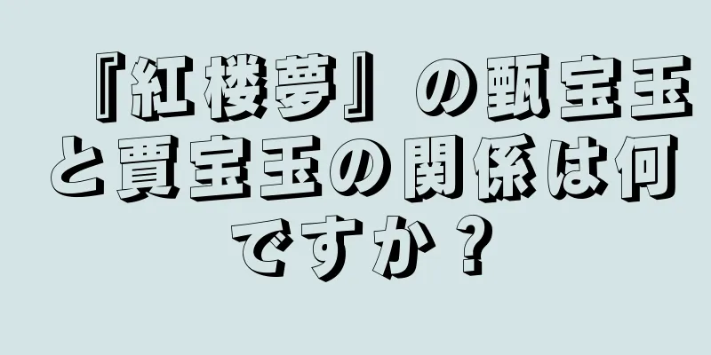 『紅楼夢』の甄宝玉と賈宝玉の関係は何ですか？