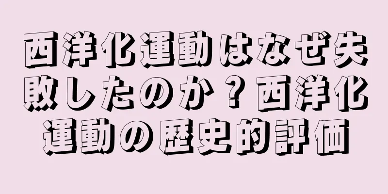 西洋化運動はなぜ失敗したのか？西洋化運動の歴史的評価