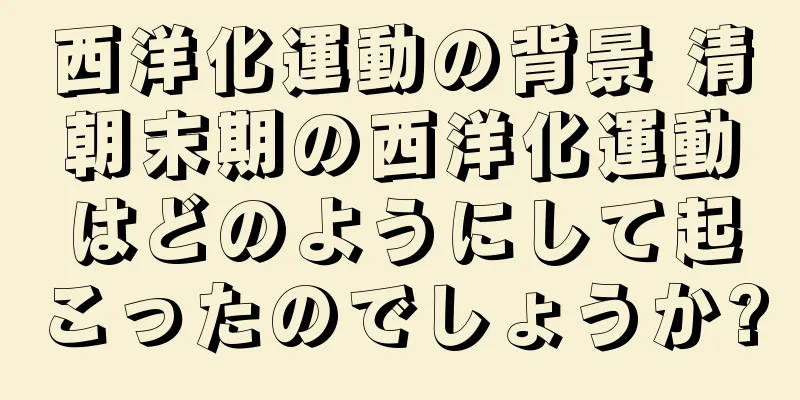西洋化運動の背景 清朝末期の西洋化運動はどのようにして起こったのでしょうか?