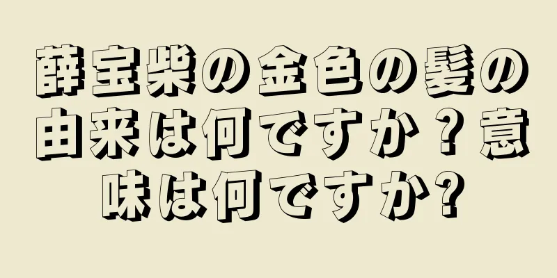 薛宝柴の金色の髪の由来は何ですか？意味は何ですか?
