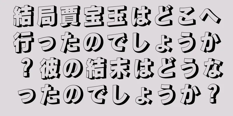 結局賈宝玉はどこへ行ったのでしょうか？彼の結末はどうなったのでしょうか？