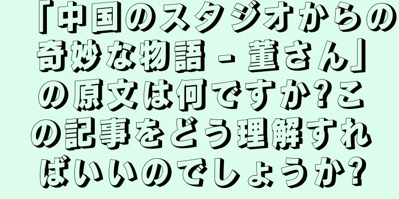「中国のスタジオからの奇妙な物語 - 董さん」の原文は何ですか?この記事をどう理解すればいいのでしょうか?
