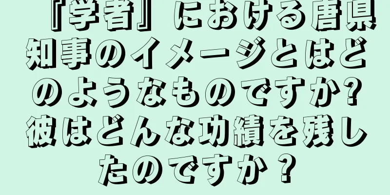 『学者』における唐県知事のイメージとはどのようなものですか?彼はどんな功績を残したのですか？