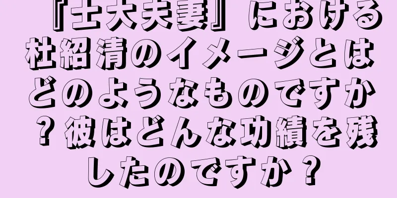 『士大夫妻』における杜紹清のイメージとはどのようなものですか？彼はどんな功績を残したのですか？