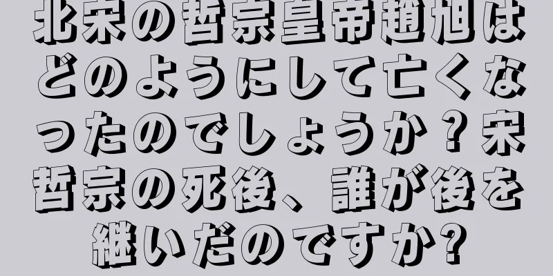 北宋の哲宗皇帝趙旭はどのようにして亡くなったのでしょうか？宋哲宗の死後、誰が後を継いだのですか?