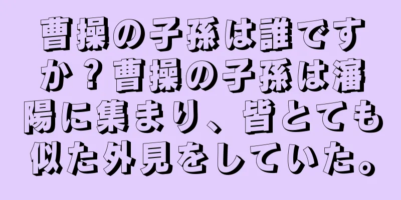 曹操の子孫は誰ですか？曹操の子孫は瀋陽に集まり、皆とても似た外見をしていた。
