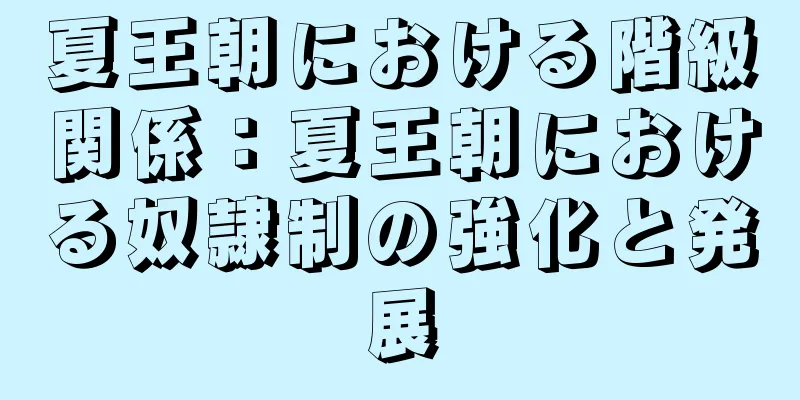 夏王朝における階級関係：夏王朝における奴隷制の強化と発展