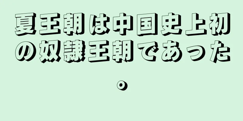 夏王朝は中国史上初の奴隷王朝であった。