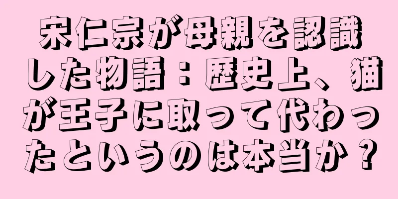 宋仁宗が母親を認識した物語：歴史上、猫が王子に取って代わったというのは本当か？