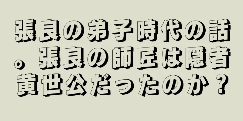 張良の弟子時代の話。張良の師匠は隠者黄世公だったのか？