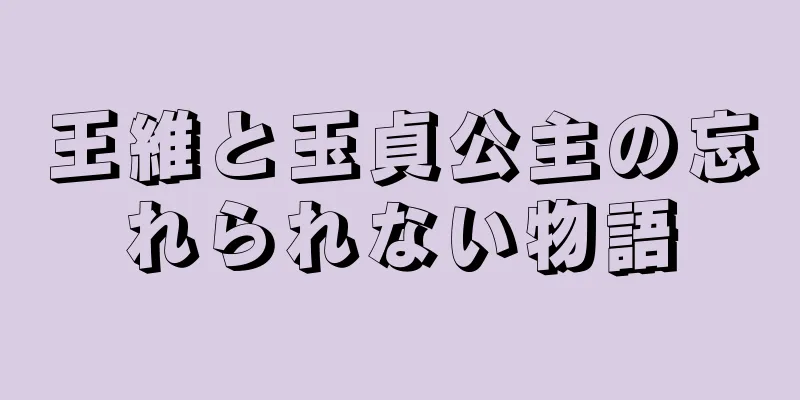王維と玉貞公主の忘れられない物語