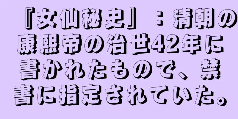 『女仙秘史』：清朝の康熙帝の治世42年に書かれたもので、禁書に指定されていた。
