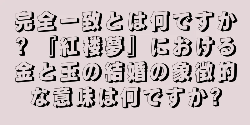 完全一致とは何ですか? 『紅楼夢』における金と玉の結婚の象徴的な意味は何ですか?