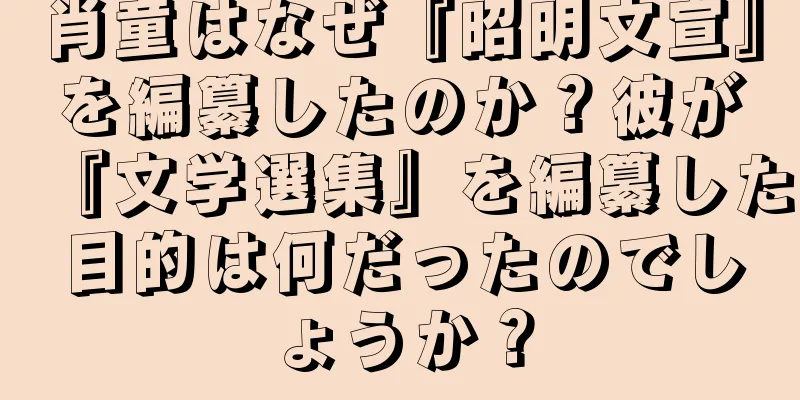 肖童はなぜ『昭明文宣』を編纂したのか？彼が『文学選集』を編纂した目的は何だったのでしょうか？