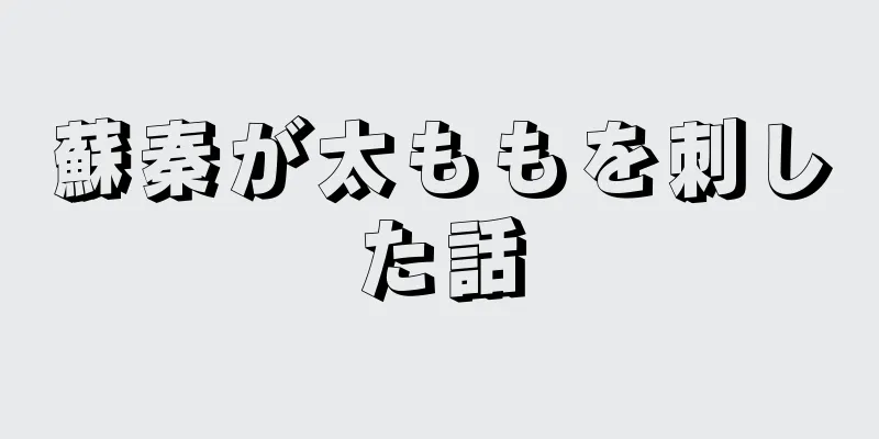 蘇秦が太ももを刺した話