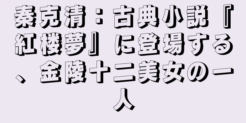 秦克清：古典小説『紅楼夢』に登場する、金陵十二美女の一人