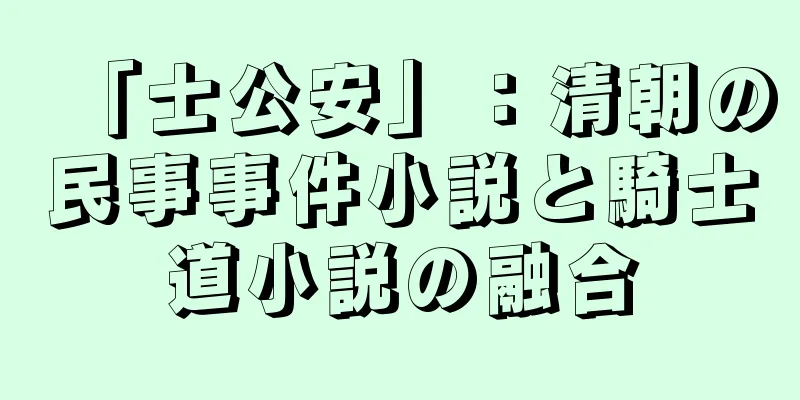 「士公安」：清朝の民事事件小説と騎士道小説の融合