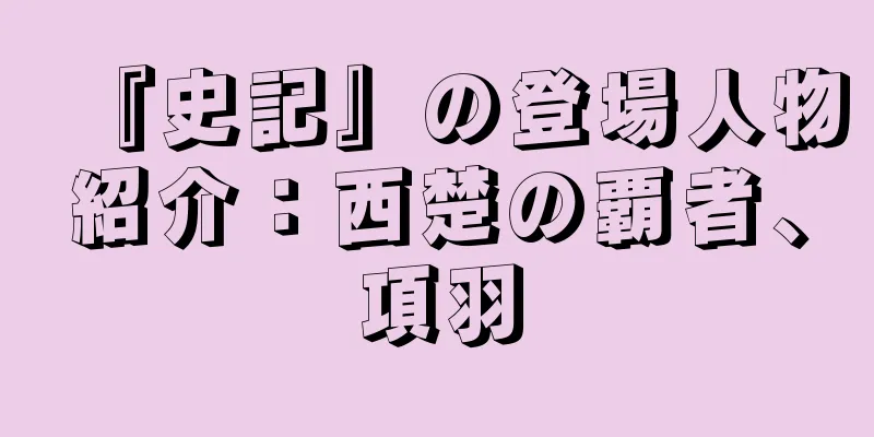 『史記』の登場人物紹介：西楚の覇者、項羽