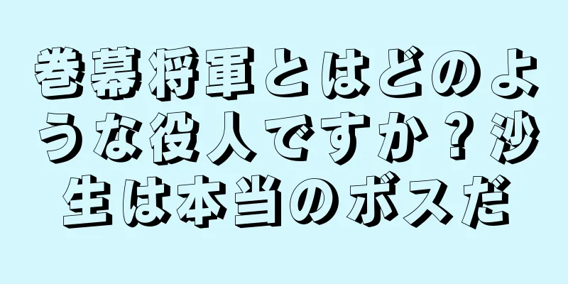 巻幕将軍とはどのような役人ですか？沙生は本当のボスだ