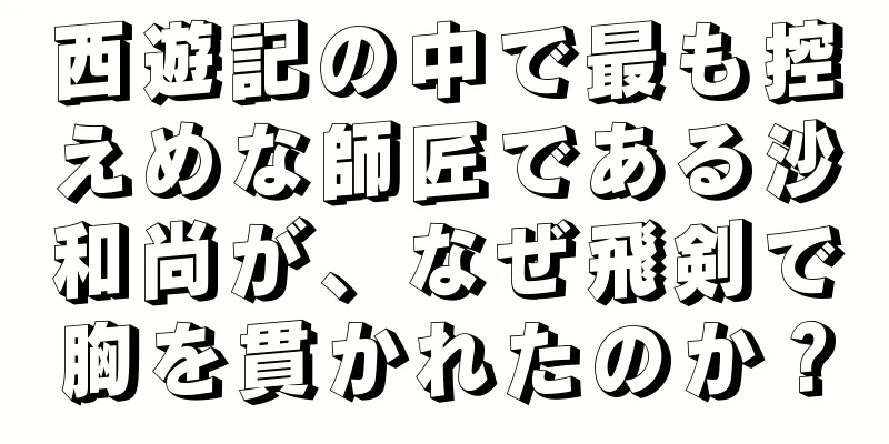 西遊記の中で最も控えめな師匠である沙和尚が、なぜ飛剣で胸を貫かれたのか？