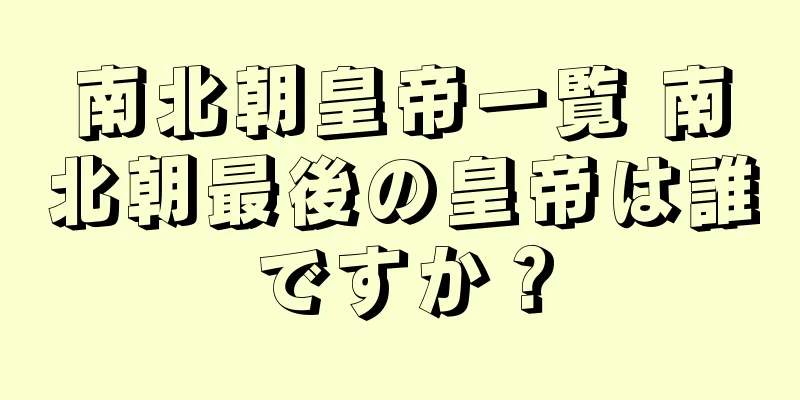南北朝皇帝一覧 南北朝最後の皇帝は誰ですか？