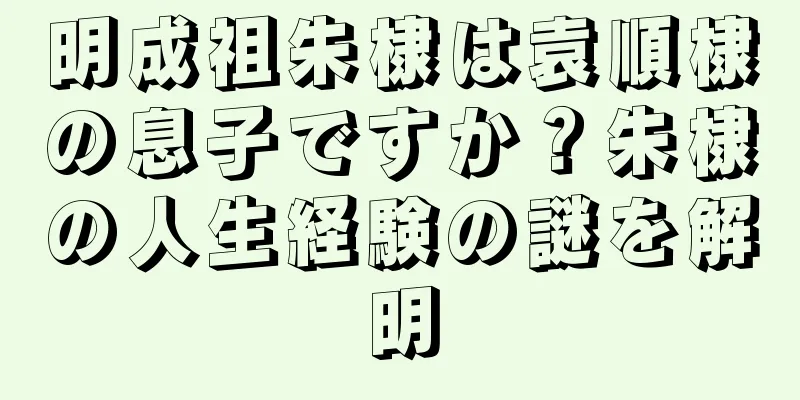 明成祖朱棣は袁順棣の息子ですか？朱棣の人生経験の謎を解明