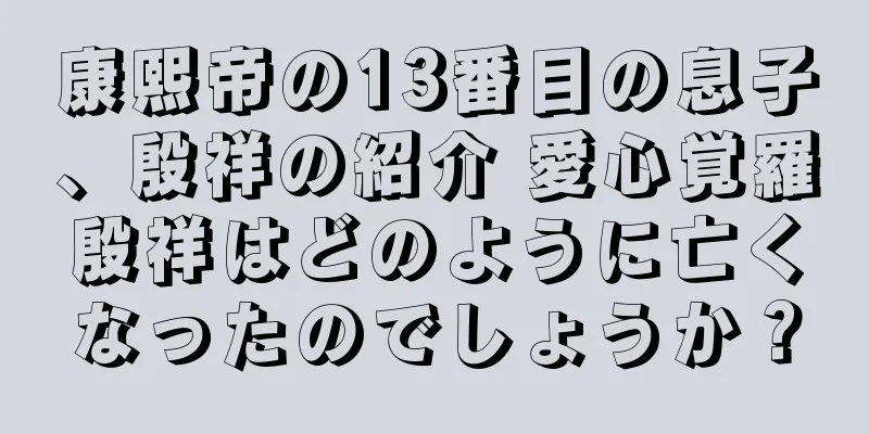 康熙帝の13番目の息子、殷祥の紹介 愛心覚羅殷祥はどのように亡くなったのでしょうか？