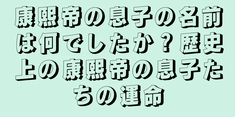 康熙帝の息子の名前は何でしたか？歴史上の康熙帝の息子たちの運命