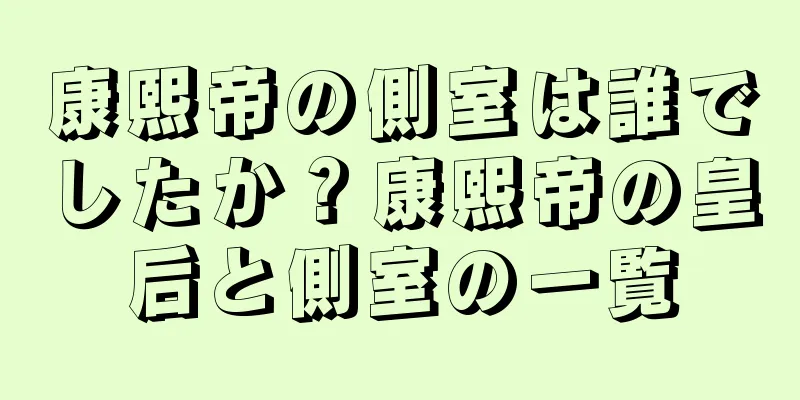 康熙帝の側室は誰でしたか？康熙帝の皇后と側室の一覧