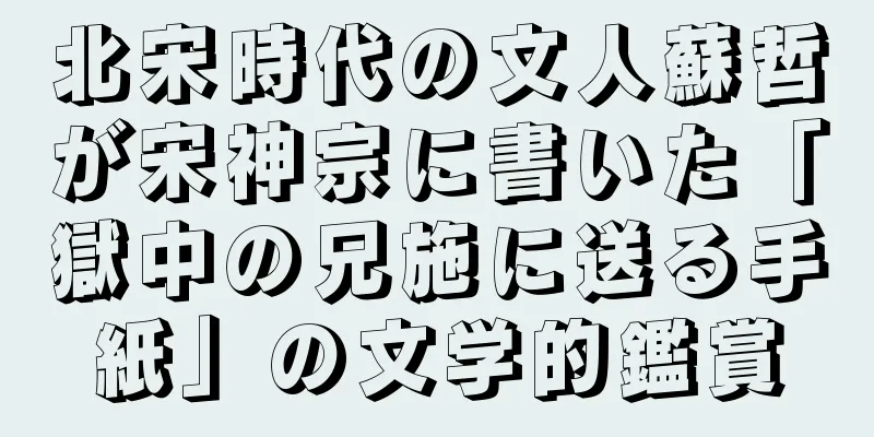 北宋時代の文人蘇哲が宋神宗に書いた「獄中の兄施に送る手紙」の文学的鑑賞