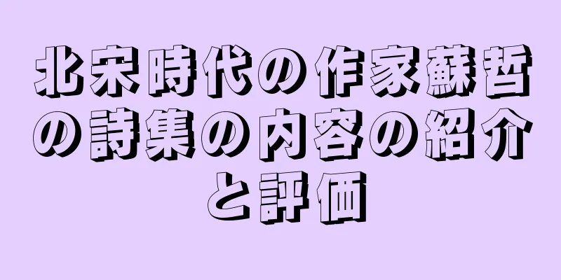 北宋時代の作家蘇哲の詩集の内容の紹介と評価