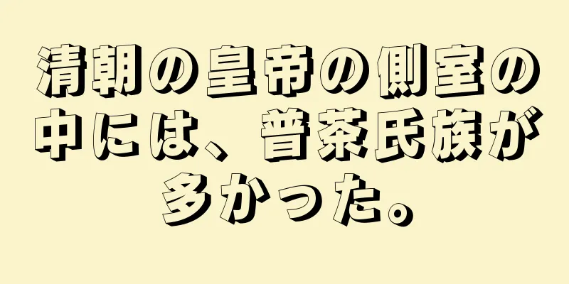 清朝の皇帝の側室の中には、普茶氏族が多かった。