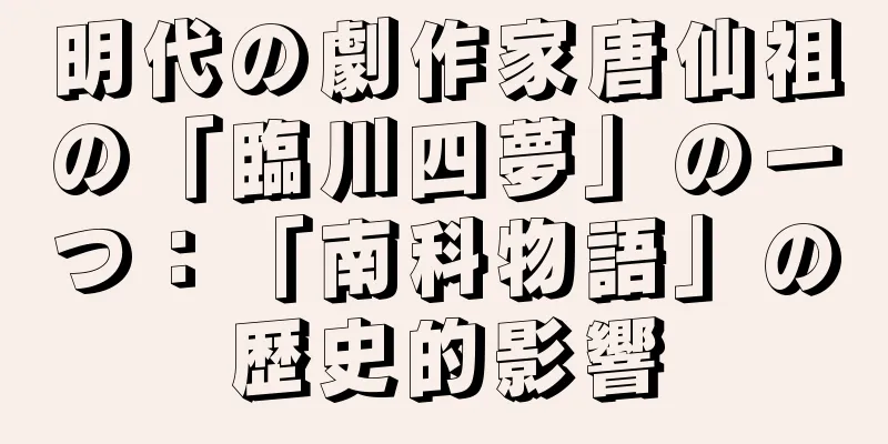 明代の劇作家唐仙祖の「臨川四夢」の一つ：「南科物語」の歴史的影響