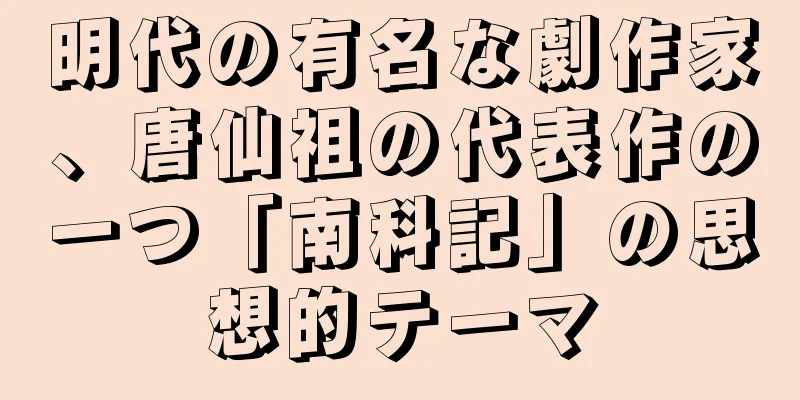 明代の有名な劇作家、唐仙祖の代表作の一つ「南科記」の思想的テーマ