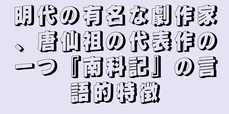 明代の有名な劇作家、唐仙祖の代表作の一つ『南科記』の言語的特徴