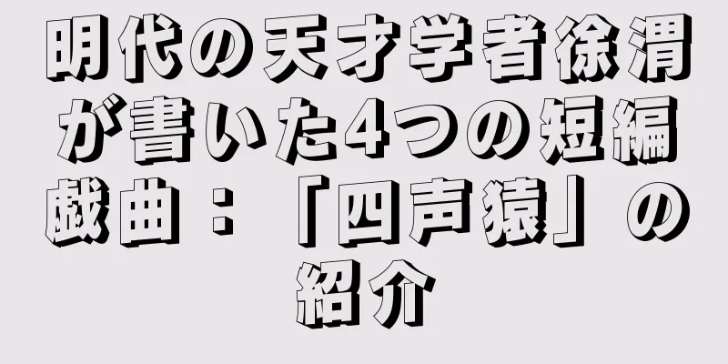 明代の天才学者徐渭が書いた4つの短編戯曲：「四声猿」の紹介