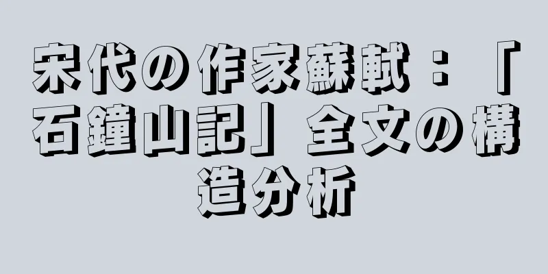 宋代の作家蘇軾：「石鐘山記」全文の構造分析