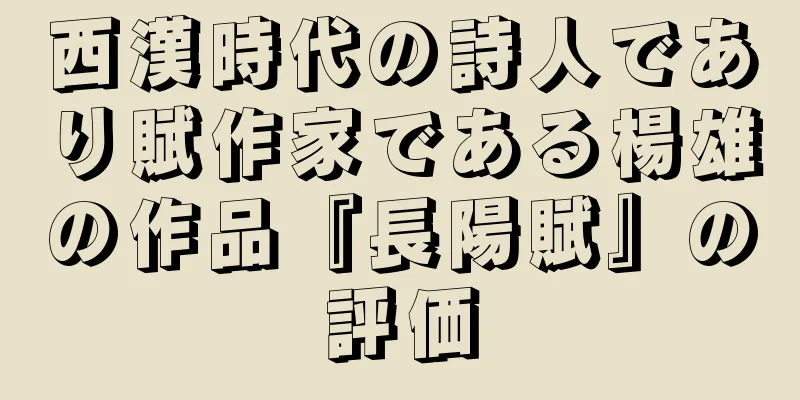 西漢時代の詩人であり賦作家である楊雄の作品『長陽賦』の評価