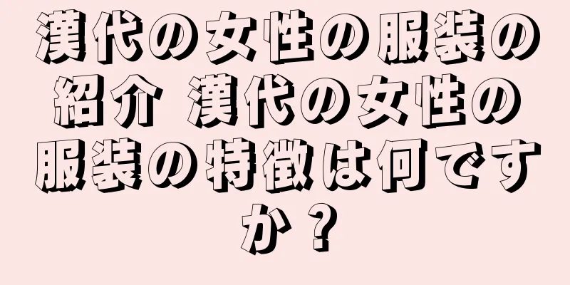 漢代の女性の服装の紹介 漢代の女性の服装の特徴は何ですか？