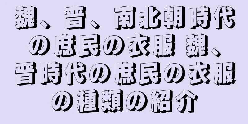 魏、晋、南北朝時代の庶民の衣服 魏、晋時代の庶民の衣服の種類の紹介