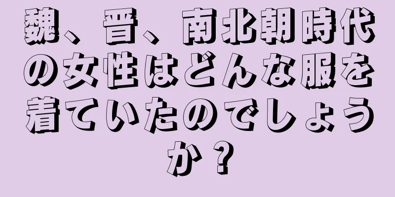 魏、晋、南北朝時代の女性はどんな服を着ていたのでしょうか？