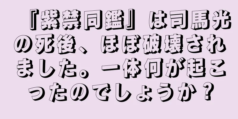 『紫禁同鑑』は司馬光の死後、ほぼ破壊されました。一体何が起こったのでしょうか？