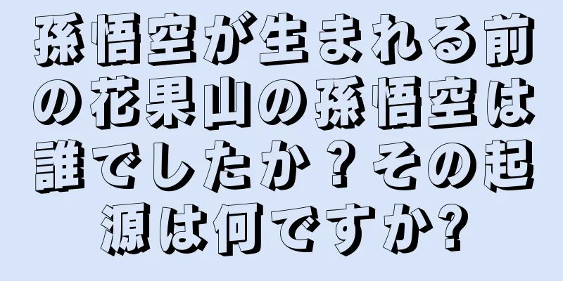 孫悟空が生まれる前の花果山の孫悟空は誰でしたか？その起源は何ですか?