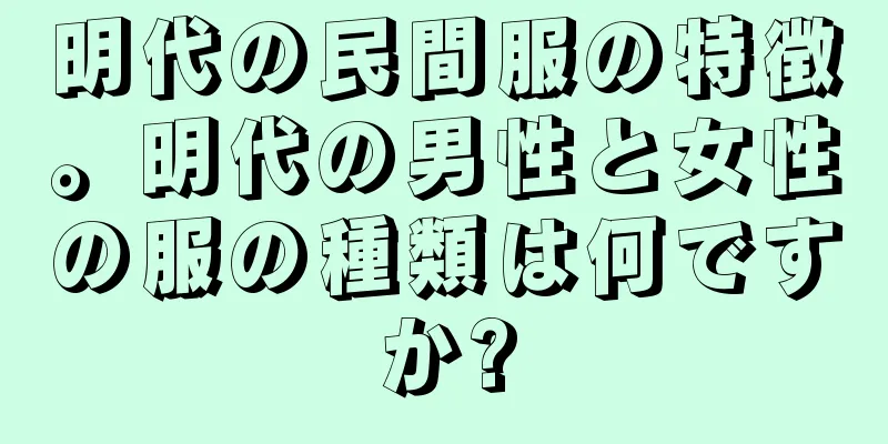 明代の民間服の特徴。明代の男性と女性の服の種類は何ですか?